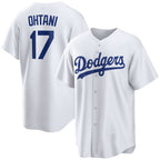 Los Angeles Dodgers #17 Shohei Ohtani White Puhics Home Replica Player Jersey