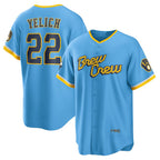 Milwaukee Brewers #22 Christian Yelich Powder Blue Puhics City Connect Replica Player Jersey