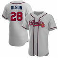 Atlanta Braves #28 Matt Olson Gray Puhics Flex Base Stitched Jersey