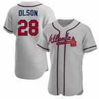 Atlanta Braves #28 Matt Olson Gray Puhics Flex Base Stitched Jersey