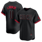 Cincinnati Reds #11 Barry Larkin Black Puhics City Connect Limited Player Jersey