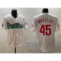 Philadelphia Phillies #45 Zack Wheeler White Puhics Phanatic Cool Base Stitched Jersey
