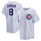 Chicago Cubs #8 Andre Dawson White Puhics Home Retired Player Replica Jersey