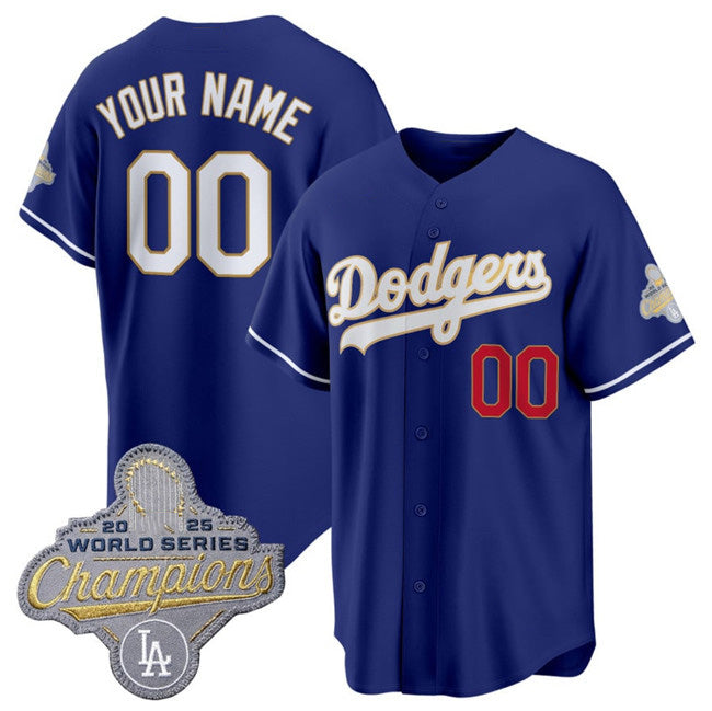 Custom Los Angeles Dodgers ACTIVE PLAYER Royal Puhics 2026 Alternate Gold Collection Stadium Stitched Jersey