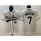 Chicago White Sox #7 Tim Anderson White Puhics Cool Base Stitched Jersey 2