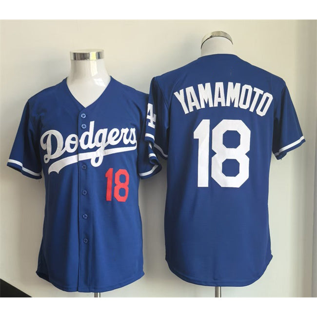 Los Angeles Dodgers #18 Yoshinobu Yamamoto Royal Puhics Limited Stitched Jersey
