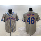 New York Mets #48 Jacob DeGrom Grey Puhics 2025 Spring Training Cool Base Stitched Jersey