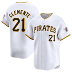 Pittsburgh Pirates #21 Roberto Clemente White Puhics Home Limited Stitched Jersey