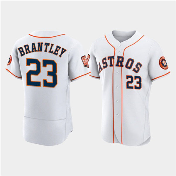 Houston Astros #23 Michael Brantley White Puhics 60th Anniversary Flex Base Stitched Jersey