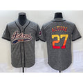 Houston Astros #27 Jose Altuve Grey Puhics Gridiron Cool Base Stitched Jersey