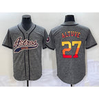 Houston Astros #27 Jose Altuve Grey Puhics Gridiron Cool Base Stitched Jersey