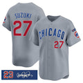 Chicago Cubs #27 Seiya Suzuki Gray Puhics 'Ryne Sandberg Tribute' Vapor Limited V3 Stitched Jersey