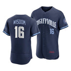 Chicago Cubs #16 Patrick Wisdom 2021 Navy Puhics City Connect Stitched Jersey
