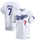 Los Angeles Dodgers #7 Blake Snell White Puhics 2024 Home Limited Stitched Jersey