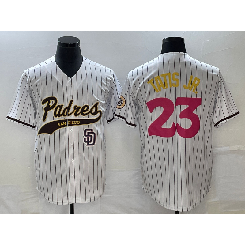 San Diego Padres #23 Fernando Tatis Jr White Puhics NEW 2023 City Connect Cool Base Stitched Jersey