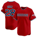 Cleveland Guardians #28 Tanner Bibee Red Puhics Alternate Limited Stitched Jersey