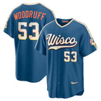 Milwaukee Brewers #53 Brandon Woodruff Mineral Blue Puhics 2026 City Connect Stadium Jersey