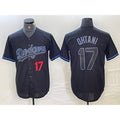 Los Angeles Dodgers #17 Shohei Ohtani Number Lights Out Black Puhics Fashion Stitched Cool Base Jersey