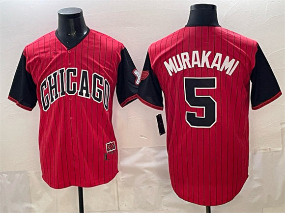 Chicago White Sox #5 Munetaka Murakami Red Puhics Black 2025 City Connect Limited Stitched Jersey