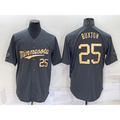 Minnesota Twins #25 Byron Buxton Number Grey Puhics 2022 All Star Stitched Cool Base Jersey
