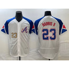 Atlanta Braves #23 Michael Harris II Number White Puhics 2023 City Connect Flex Base Stitched Jersey