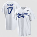 Los Angeles Dodgers #17 Shohei Ohtani White Puhics 2025 World Series Home Cool Base Stitched Jersey