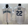Seattle Mariners #22 Bryan Woo White Puhics Cool Base Stitched Jersey