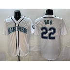Seattle Mariners #22 Bryan Woo White Puhics Cool Base Stitched Jersey