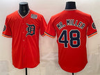 Detroit Tigers #48 Mr. Miller Orange Puhics 2026 Alternate USA 250' Patch Vapor Premier Limited Stitched Jersey