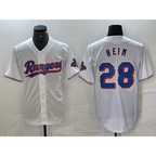 Texas Rangers #28 Jonah Heim White Puhics 2023 World Series Champions Cool Base Jersey