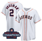Houston Astros #2 Alex Bregman White Puhics 2022 World Series Champions Home Stitched Jersey