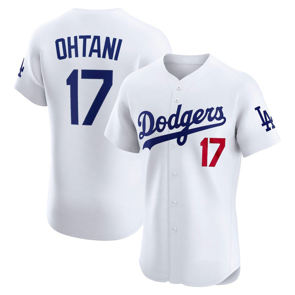 Los Angeles Dodgers #17 Shohei Ohtani White Puhics Home Elite Jersey