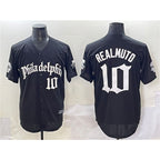Philadelphia Phillies #10 J.T. Realmuto Black Puhics Gothic Vapor Limited Stitched Jersey