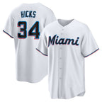 Miami Marlins #34 Liam Hicks White Puhics Home Replica Jersey