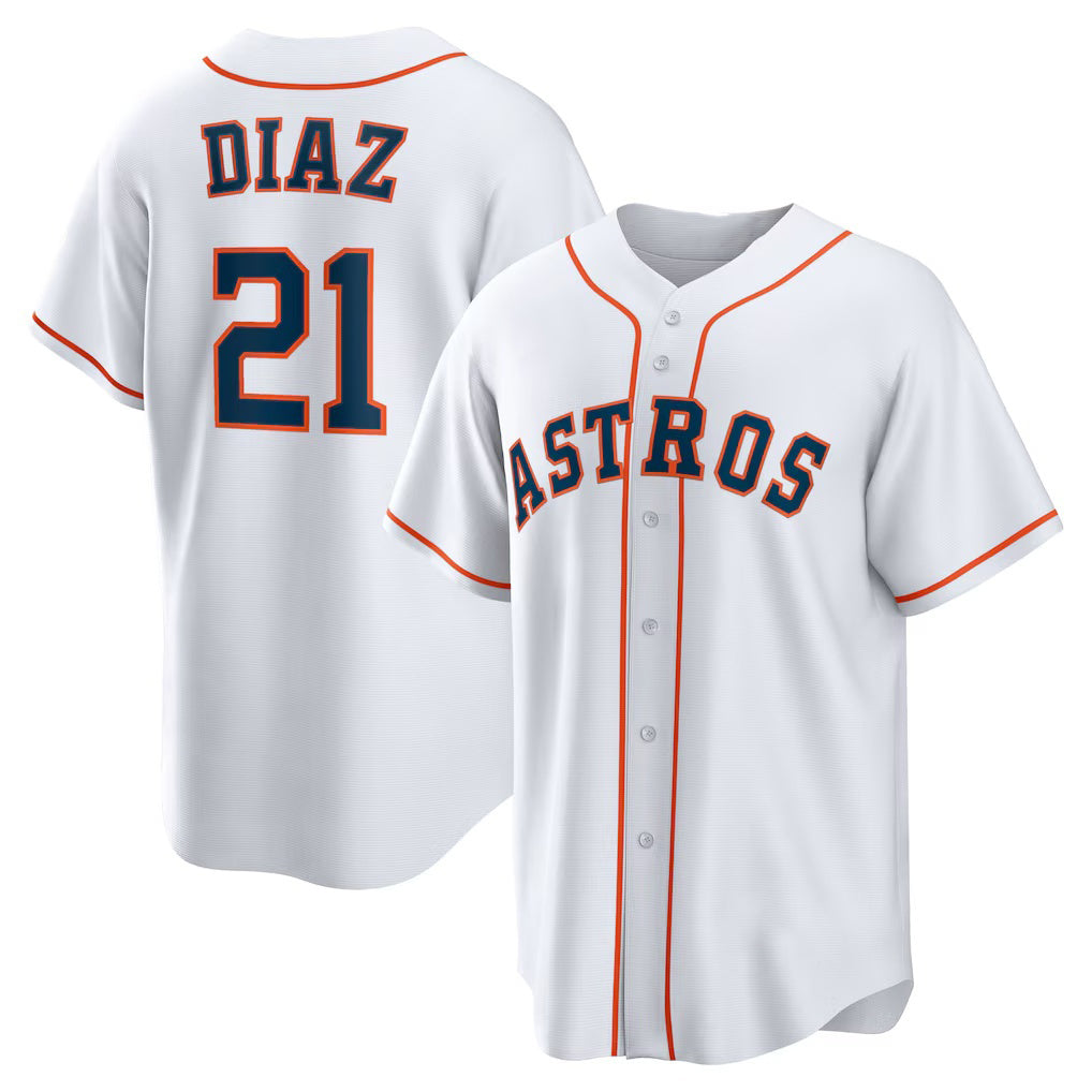 Houston Astros #21 Yainer Diaz White Puhics Home Replica Jersey