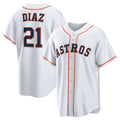 Houston Astros #21 Yainer Diaz White Puhics Home Replica Jersey
