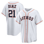 Houston Astros #21 Yainer Diaz White Puhics Home Replica Jersey