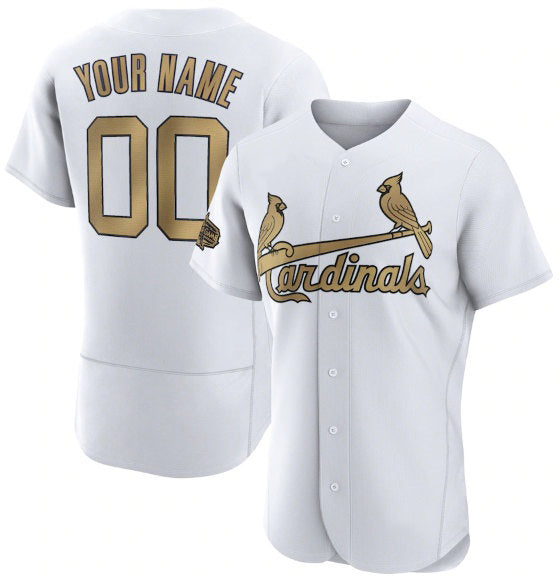 Custom St. Louis Cardinals Active Player White Puhics 2022 All-Star Flex Base Stitched Jersey