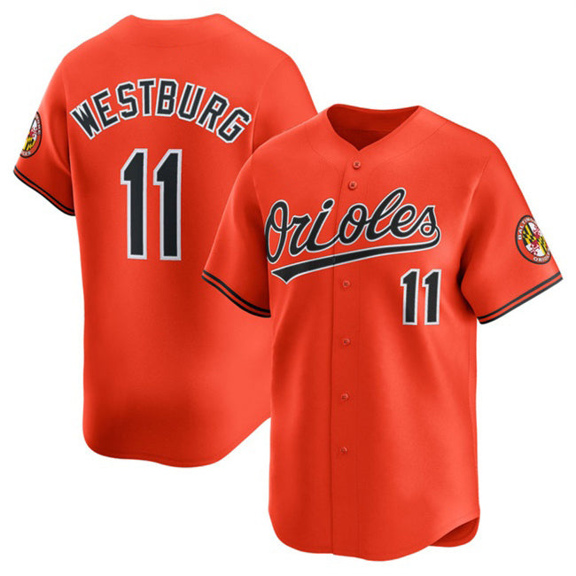 Baltimore Orioles #11 Jordan Westburg Orange Puhics 2025 2nd Alternate Limited Cool Base Stitched Jersey