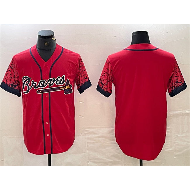 Atlanta Braves Blank Red Puhics City Connect Cool Base Stitched Jersey