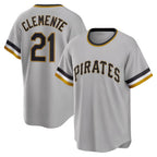 Pittsburgh Pirates #21 Roberto Clemente Gray Puhics Road Cooperstown Collection Player Jersey