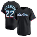 Miami Marlins #22 Sandy Alcantara Black Puhics Alternate Limited Player Jersey