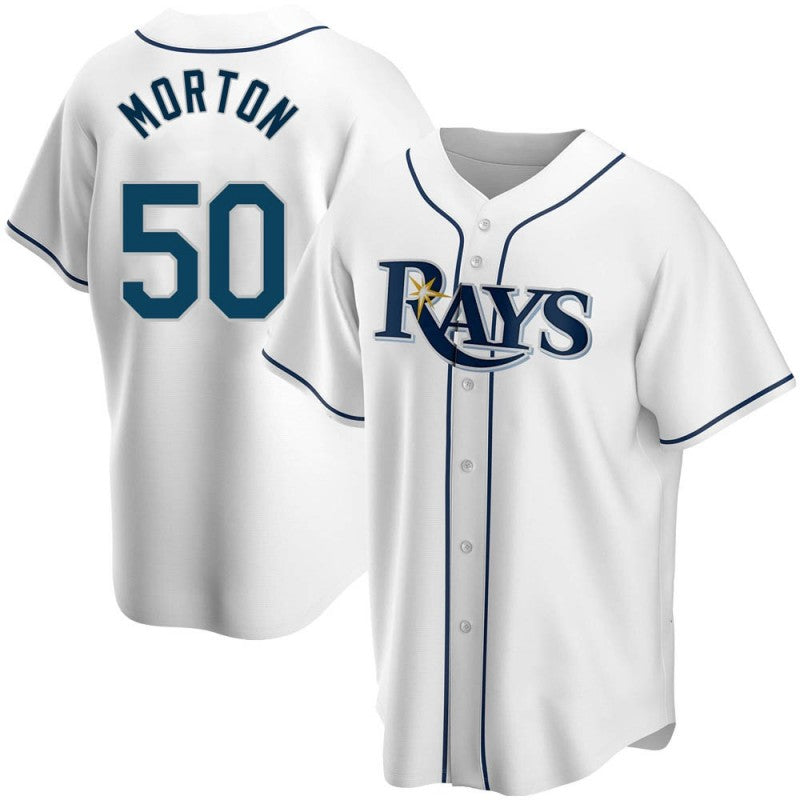 Tampa Bay Rays Replica #50 Charlie Morton White Puhics Home Jersey