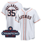 Houston Astros #35 Justin Verlander White Puhics 2022 World Series Champions Home Stitched Jersey