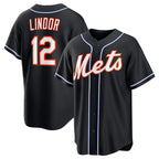 New York Mets #12 Francisco Lindor 2026 Black Puhics Out Stitched Jersey