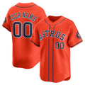 Custom Houston Astros Orange Puhics Alternate Limited Jersey