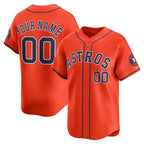 Custom Houston Astros Orange Puhics Alternate Limited Jersey