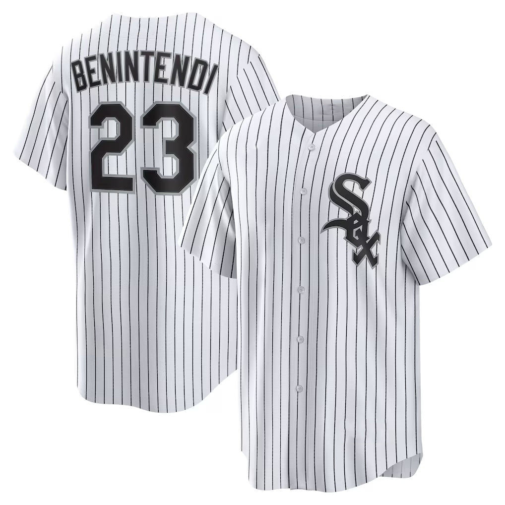 Chicago White Sox #23 Andrew Benintendi White-Black Puhics Home Official Player Jersey