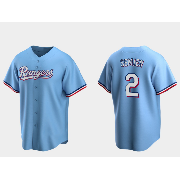 Texas Rangers #2 Marcus Semien Light Blue Puhics Cool Base Stitched Jersey
