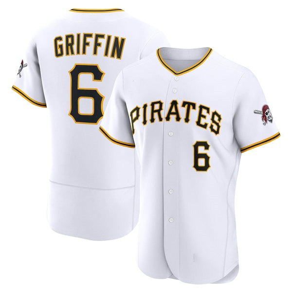 Pittsburgh Pirates #6 Konnor Griffin White Puhics Home Authentic Jersey